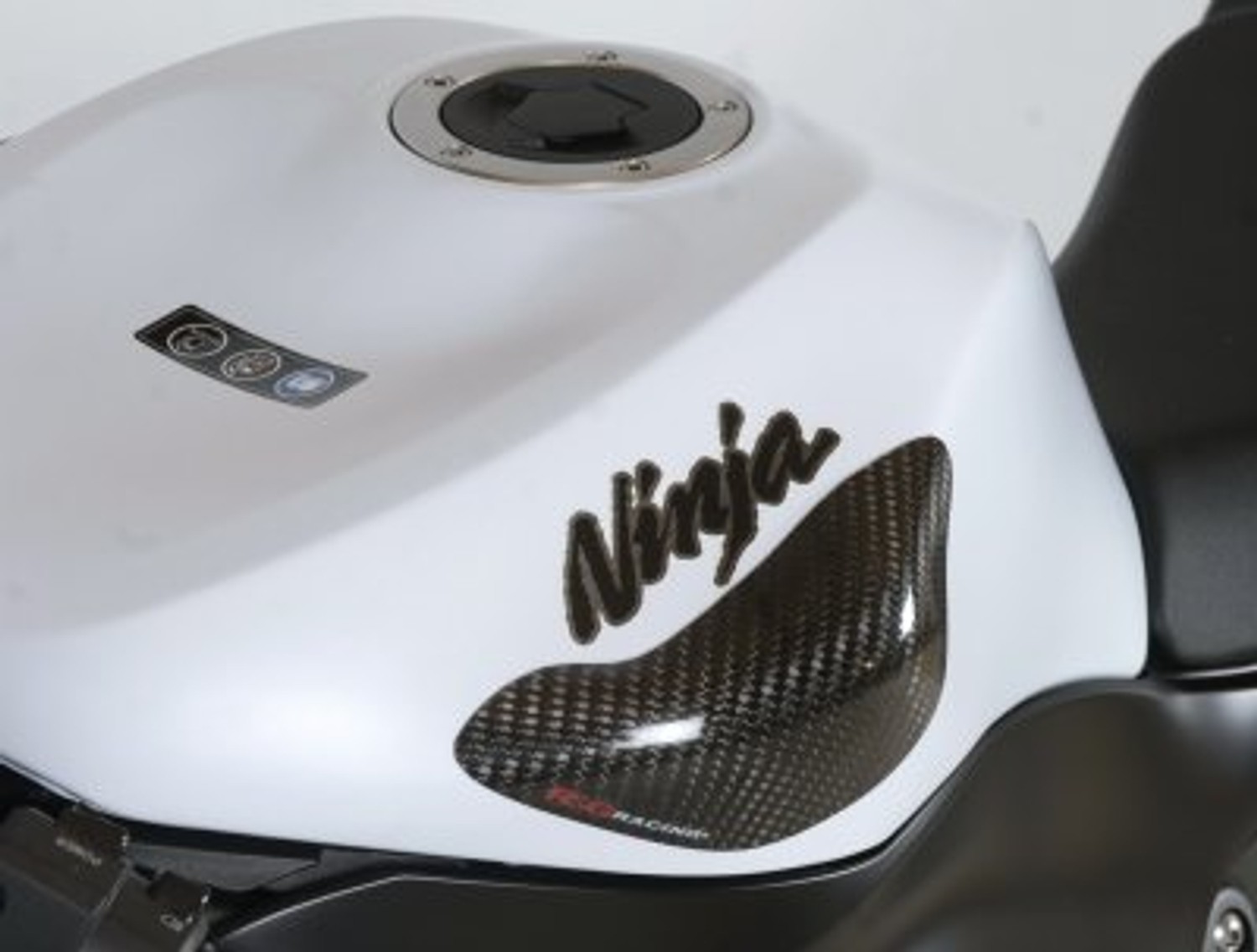 R&G Racing Tank Sliders (Gloss Finish, Both with "Kawasaki" Graphic on Fuel Tank) for the Kawasaki ZX-6R '09-'22 / ZX-10R '08-'10 R&G Racing Tank Sliders (Gloss Finish, Both with "Kawasaki" Graphic on Fuel Tank) for the Kawasaki ZX-6R '09-'22 / ZX-10R '08-'10